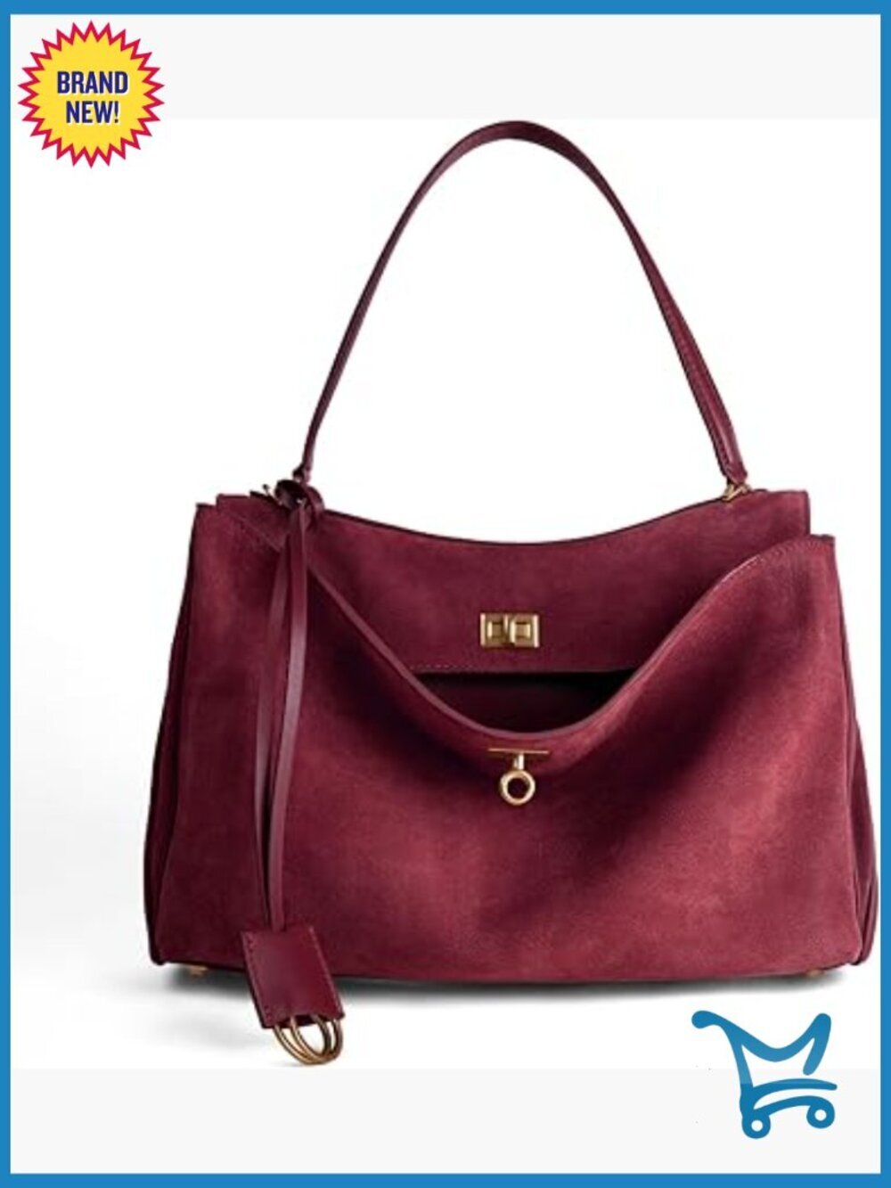 Large Genuine Leather Tote Bag with Adjustable Strap for Travel Work